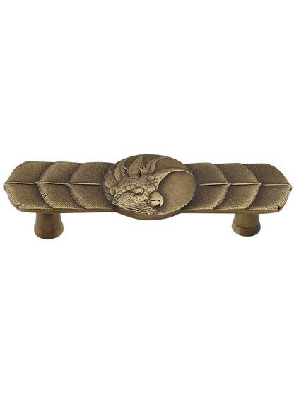 Cockatoo Horizontal Pull - Left Hand in Antique Brass.